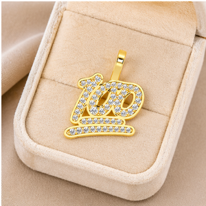 Personalized Custom 10K <b>Solid</b> <b>Gold</b> Lucky Number Date Memorial Moissanite Minimalist Trendy Unisex <b>Pendants</b> Necklace Charms Gift - Product Image 2