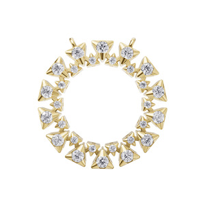 Aarinya - Colgante de Lujo con Halo Piramidal y Bisel Triangular, Diamante Cultivado en Laboratorio de Corte Brillante, Oro de 18K, para Uso Diario - Product Image 1