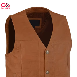 Chaleco de Cuero sin Mangas para Hombre, Estilo Casual Otoñal, con Cuero Vacuno Genuino y Relleno de Poliéster, Diseño Impermeable - Product Image 6
