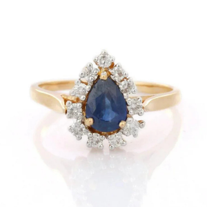 18K Gold Rhodium Plated Sapphire and Diamond Engagement Ring with Tanzanite and Peridot Accents Prong Setting - Product Image 2
