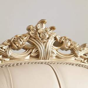 Sofá Seccional en Forma de L de Madera Tallada Clásica de Lujo en Oferta, Muebles Elegantes de Estilo Europeo para Sala de Estar, Estilo Mandarín Oriental - Product Image 5