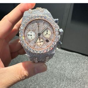 Reloj Unisex con Incrustaciones de Moissanita, con Fecha Automática, Diamantes Incoloros de Alta Calidad, Precio de Mayoreo, Superventas - Product Image 1
