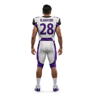 Custom Heavyweight Spandex Polyester V-Neck Short Moisture Wicking Youth American Football Team Uniform Amateur Leagues OEM - Product Image 6