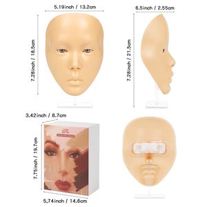 5D Realistic Silicone Full Face Makeup Practice Board <b>Eye</b> <b>Shadow</b> Eyebrow Eyeliner Training Mask - Product Image 5