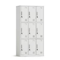 Armoire Métallique à 9 Portes pour Stockage Polyvalent, Casier en Acier avec Serrure à Clé, Vente en Gros