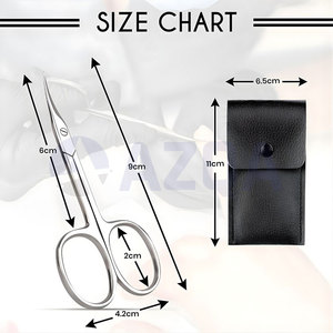 Ciseaux à cuticules en acier inoxydable avec étui en cuir pour manucure et pédicure de qualité professionnelle - Product Image 4