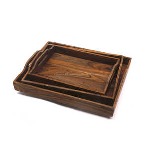 Bandejas de Madera Personalizables de Nuevo Diseño con Asa Hueca, Plato Rectangular para Cocina, Baño, Fiestas, Individual - Product Image 5