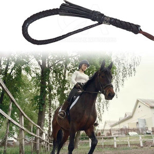 Fouet d'équitation en cuir PU avec sangle de poignet, léger, pour l'entraînement équestre, pour cavaliers professionnels - Product Image 5