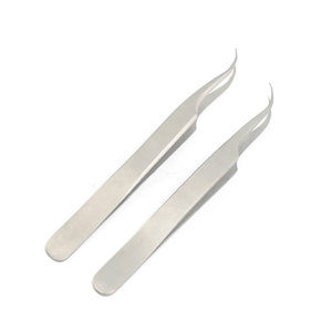 Pince à épiler professionnelle pour extensions de cils, en acier inoxydable, outil d'application de précision pour cils, pointe fine, pince à épiler de beauté pour salon - Product Image 2