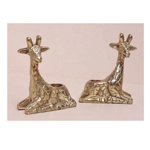 Bougeoir Vintage en Aluminium Solide de Cerf avec Finition en Laiton Plaqué Salon Table Diwali Occasion Festive Décoration de la Maison - Product Image 5