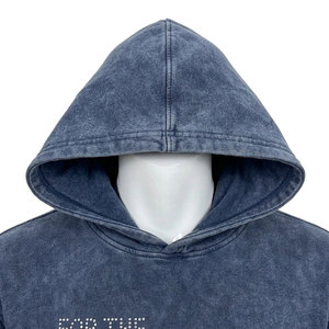 Sudadera con Capucha para Hombre, Estampado de Piedras Brillantes, Corte Regular, Forro Polar de Algodón, Casual, Ecológica, con Bolsillos, para Invierno - Product Image 3
