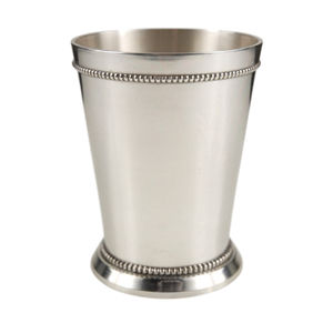 Vente en gros de gobelets à Julep classiques en acier inoxydable plaqué argent, design perlé, verrerie de bar, verre à cocktail, Julep classique plaqué argent - Product Image 1