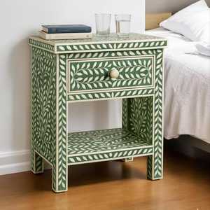 Mesa Consola Moderna con Incrustaciones de Hueso Verde y Blanco, Mueble de Salón de Estilo Antiguo, Venta al Por Mayor - Product Image 3