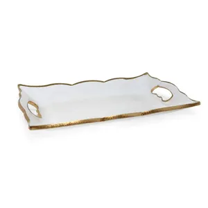 Luxury Antique Brass Coffee Serving Tray with Traditional Handmade CraftsmanshipArtisan Aluminium Craft Tray <b>Gift</b> <b>Hampers</b> - Product Image 1