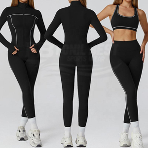 Conjunto Deportivo de 3/4 Piezas para Mujer, Ecológico, Transpirable, Pantalones de Cintura Alta con Cordón Ajustable de Spandex/Poliéster, Top Deportivo sin Mangas - Product Image 6