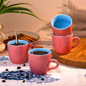 Blush Elegance Glossy Ceramic <b>Tea</b> <b>Cups</b> <b>Set</b> of 4 - Product Image 4