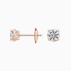 Pendientes de Diamante Redondo Cultivado en Laboratorio con 4 Puntas, Oro Amarillo Sólido de 14K, 18K, 22K, VVS, VS, SI, D a G, Joyería Fina de Lujo, Regalo, OEM, ODM - Product Image 3