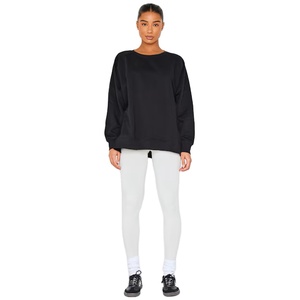 À la mode femmes surdimensionné sweat coton polaire tissu pull à manches longues coupe ample chaud hiver haut décontracté pour dames - Product Image 3