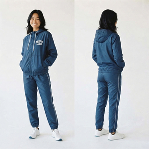 Women Winter Printed Hiking <b>Camping</b> Nylon Hooded Lightweight <b>Windbreaker</b> Zipper Waterproof Tracksuit Jogger Set - Product Image 4