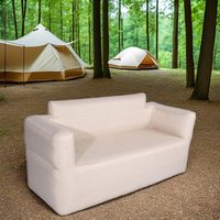 Fauteuil gonflable moderne blanc personnalisé à deux places, canapé-lit pliable en tissu pour salon ou usage extérieur, paresseux