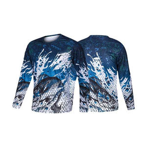 <b>Men's</b> Long <b>Sleeve</b> Fishing Shirt with Solid Quick Dry O-Neck Casual Top Blank Design 280g - Product Image 1