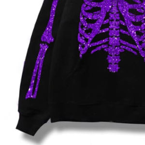 Sudadera con capucha de felpa gruesa francesa para hombre, con logotipo personalizado de pedrería y estampado de transferencia, estilo streetwear - Product Image 6