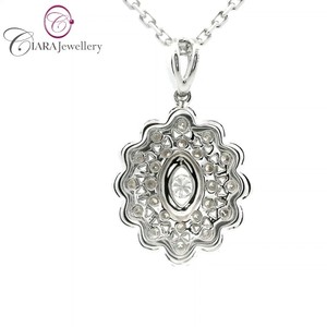 Nouveau modèle, fabrication directe, OEM ODM, pendentif en or rose/blanc massif 18 carats AU750 avec charme en diamant naturel, cadeau - Product Image 3