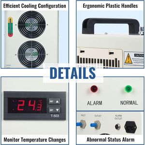 Refrigeratore d'acqua industriale da 6L per macchine da taglio e incisione laser CO2 da 40W, 60W, 80W e 130W, 4.23 pollici - Categoria Prodotto: Attrezzature Laser - Product Image 4