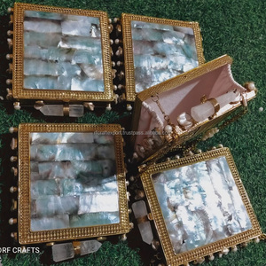 Nuevos bolsos de mano de moda vintage bohemios de RF Crafts, embragues de ágata de Metal con estilo para mujer - Product Image 1