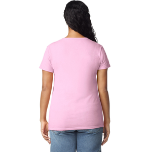 Camiseta de Mujer Rosa Claro, Algodón Suave, Informal, Manga Corta, Cómoda, Básica, Ropa de Moda, Venta al Por Mayor Personalizada - Product Image 3