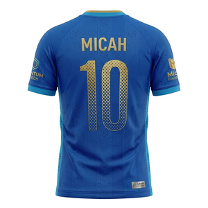 Camiseta de Fútbol Personalizada para Hombre de Micah Corporation, Color Azul Rey, Corte Regular, Transpirable, 100% Poliéster, Uniforme de Fútbol para Equipo - Product Image 2