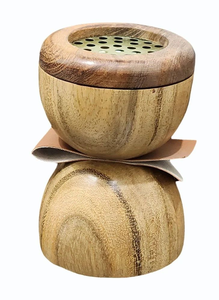 FAIZA CRAFT Handmade Eco-Friendly Wooden Mubkhar Incense <b>Burner</b> Brass Bakhoor Holder Aromatic Wood Stick Box (Indian Origin) - Product Image 5