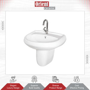 Lavabo demi-piedestal moderne de luxe, design personnalisé, de bonne qualité, fabriqué en Inde, dernière arrivée en stock, à prix abordable - Product Image 3