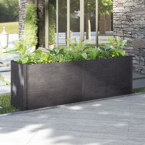 Jardinière de jardin en pin massif gris, grande et durable, résistante aux intempéries, pots et jardinières à fleurs - Product Image 1