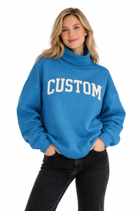 Sweat-shirt professionnel pour femme 2026, col montant, broderie frontale, hiver, coupe oversize, respirant, écologique, personnalisable - Product Image 3