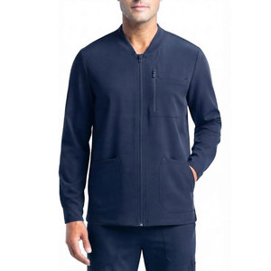 Blouse d'uniforme infirmier tricotée de haute qualité, veste de maintien au chaud à fermeture éclair intégrale pour personnel hospitalier et clinique - Product Image 1