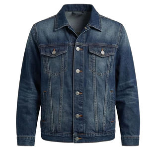 Veste en jean bleue pour homme, sur mesure, de haute qualité, tendance, coupe slim, en coton, pour l'hiver et l'automne - Product Image 1