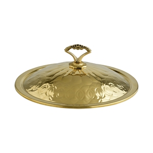Gold Finish Stainless Steel Chafing Dish with Lid Round Buffet <b>Server</b> Polished <b>Food</b> Warmer for Catering - Product Image 6