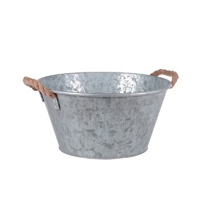 Jardinière ronde en métal galvanisé rustique, best-seller, taille, forme et couleur personnalisables, articles de jardin - Product Image 3