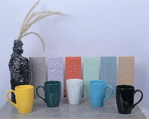 Tasses à café en céramique, couleur unie, finition mate, design moderne, utilisation domestique, passe au lave-vaisselle, passe au micro-ondes - Product Image 1