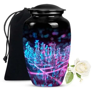 Silver Cremation <b>Urn</b> with Eagle Mountain Design American Style Adult Memorial <b>Urn</b> Custom <b>Large</b> Aluminium Funeral <b>Urn</b> For Ashes - Product Image 4