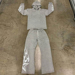 Conjunto de chándal con capucha para hombre, estampado brillante, letras de diamantes de imitación, marca Born Pain, sudadera y pantalones de manga larga, ajuste regular - Product Image 5