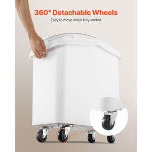 กล่องเก็บข้าวสารขนาดใหญ่ 21 แกลลอน/80 ลิตร  พร้อมที่จ่ายอาหารสัตว์เลี้ยงสำหรับห้องครัว เหมาะสำหรับเก็บอาหารสัตว์ วัตถุดิบ ธัญพืช และอาหารแห้ง - Product Image 4