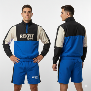 Custom Men's Outdoor Active Nylon Tracksuit <b>Wind</b> <b>Breaker</b> Short Set Custom Windbreaker Set Summer Street Wear Top and Bottom Set - Product Image 1