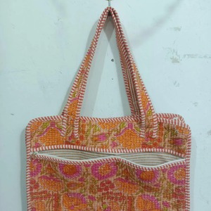 Bolsos para Portátil Hechos a Mano, Portafolio Ejecutivo de Alta Calidad, Funda para Portátil Acolchada de Algodón con Estampado de Bloques, Bolso Suave para Uso Diario - Product Image 4