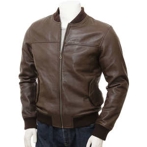 Veste en cuir véritable pour homme style vintage à manches longues / Veste en cuir pour homme de qualité supérieure au prix le plus bas - Product Image 1