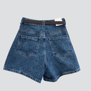 Pantalones vaqueros anchos de cintura alta para mujer, talla grande, estilo europeo y americano, OEM 2026, nuevos, lavados, transpirables, de verano, con logo en la cintura. - Product Image 3