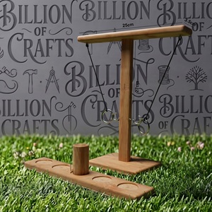 Juego de lanzamiento de aros de madera al por mayor de fábrica, juego interactivo para fiestas familiares en interiores y exteriores, juego de aros colgantes con cuerda ajustable - Product Image 5