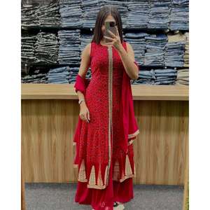 Ensemble haut de designer Plazzo Dupatta pour femme avec coupe fantaisie - Product Image 1