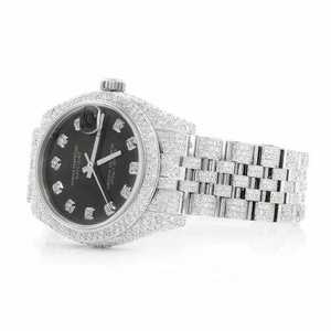 Luxury Fully Iced Out Moissanite <b>Watch</b> Black Dial Automatic Mechanical <b>Diamond</b> <b>Watch</b> Stainless Steel - Product Image 2